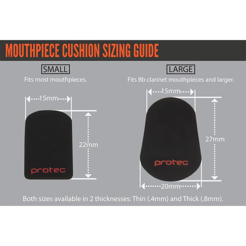 Pro-Tec Protec Woodwind Mouthpiece Cushions, 6-Pack, Size Small, Thick (.8mm), Black, Model MCS8B - Image 2